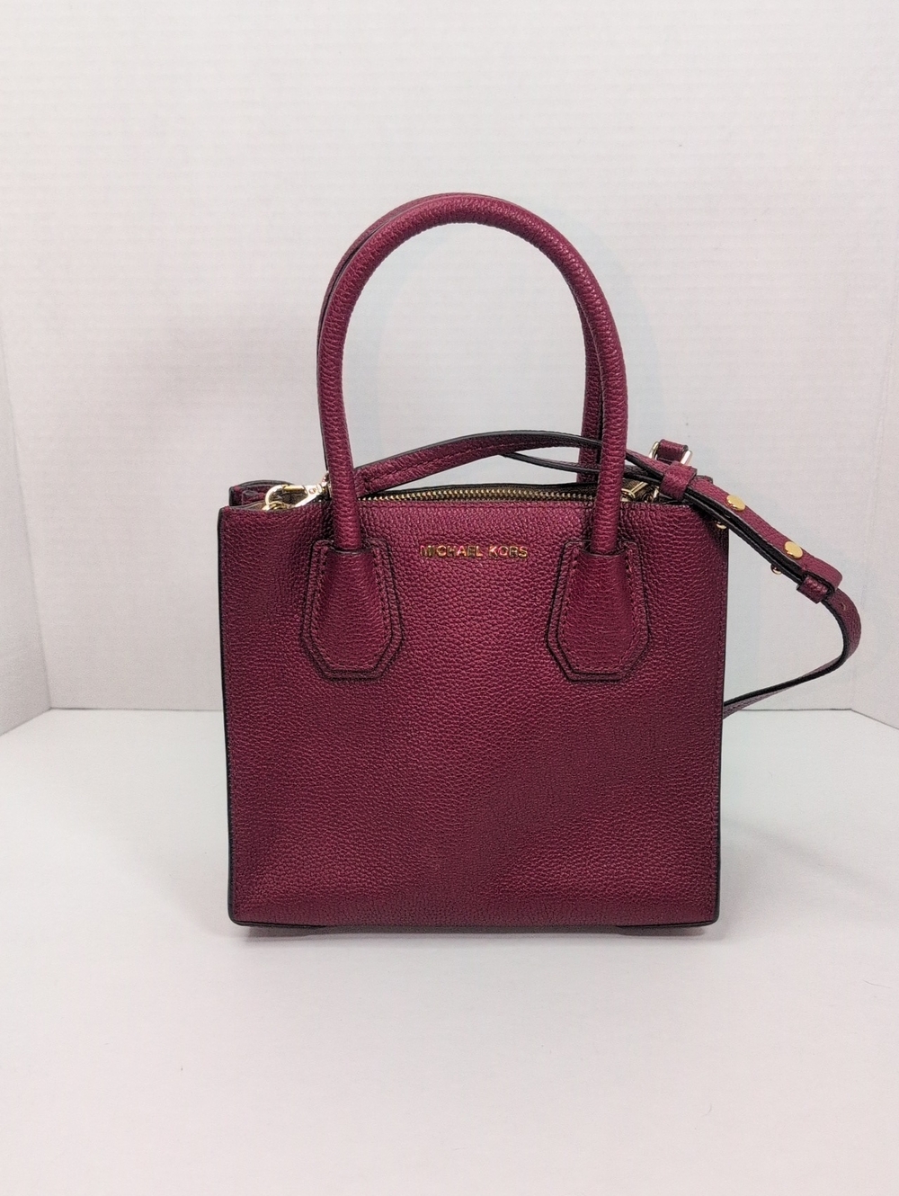 Michael Michael Kors Burgundy Mercer Leather Crossbody Bag